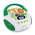 Metronic 477144 CD-Player für Kinder, Jungle, mit USB-/AUX-IN-Port Grün / Weiß