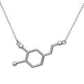 Dopamine Molecule Pendant Necklace | in 925 sterling silver | silver gold rose gold | nerd student girlfriend happy lucky pharmacy chemistry nurse | by Serebra Jewelry (Sterling Silver)
