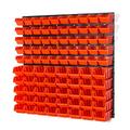 94-Piece Set of Wall-Mountable Storage Trays, 90 Orange Trays