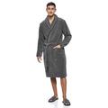 Tommy Hilfiger - Men's Icon Bathrobe - Grey - Pure 100% Cotton Dressing Gown - Two Front Patch Pockets & Tie Wrap - Size XL