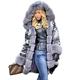 Roiii NEW Women LADIES HOOD PARKA JACKET Quilted WINTER COATS FISHTAIL, 12, Grey