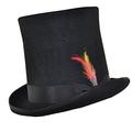 Express Hats Stove Pipe Lincoln Victorian Steam Punk Wool Felt Tall Top Hat (XLarge - 61cm) Black