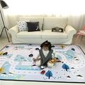 Lily&her friends - Kids Fun Play Mat Family Game Toy Mats for Children, Baby Soft Play Crawling Activity Safe Floor Pad Area Rug Cushion Blanket, Come with one Plush dice and Two Toy Trains (Village)
