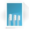 Cleveland Indians 17" x 26" Progressive Field Toothbrush Lights Minimalist Art Giclee Print