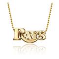 Women's Alex Woo Tampa Bay Rays 16" Little Logo 14k Yellow Gold Necklace