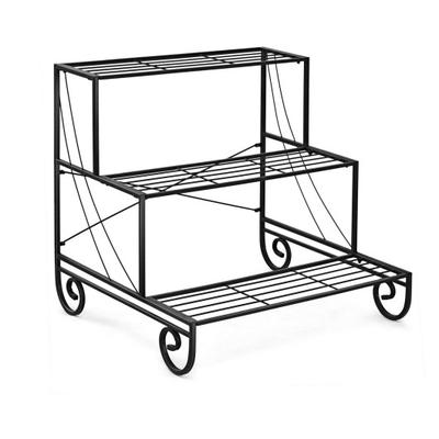 Costway 3 Tier Outdoor Metal Garden Planter Holder Shelf