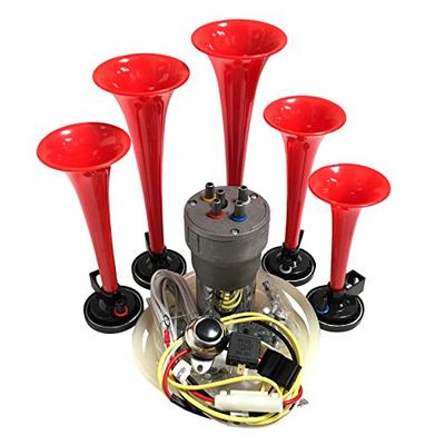 OEMLINK International LTD Dixie Air Horn Red - Dixieland Premium Full 12  Note Version with Installation Wire