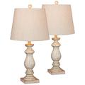 Jaidyn Antique White Balustrade Column Table Lamp Set of 2