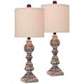 McLaren Cottage Antique Brown Balustrade Table Lamp Set of 2