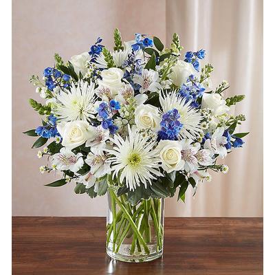 1-800-Flowers Everyday Gift Delivery Sincerest Sorrow Blue & White Medium | Happiness Delivered To Their Door