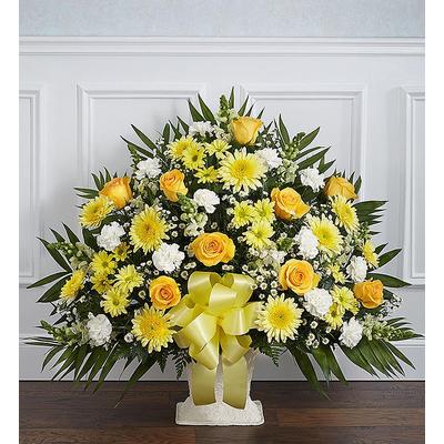 1-800-Flowers Everyday Gift Delivery Heartfelt Tribute Yellow Floor Basket Arrangement Large