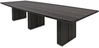 144" x 54" Custom Modern Boat-Shaped Conference Table w/Cable Channel Bases