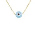 LATELITA Mini Evil Eye Charm Necklace 18ct Gold Plated Sterling Silver Lab Created Blue Gold Evil Eyes & Hamsa Hand