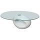 vidaXL Coffee Table with Oval Glass Top High Gloss White