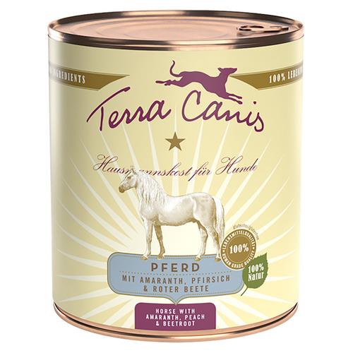 6x800g Terra Canis Pferd mit Amaranth, Pfirsich & roter Beete Hundefutter nass