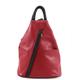 LeahWard Anti-theft Women's Soft Geniune Leather Rucksack Unisex Backpack Bag Handbags For Holiday 244 (RED/BLACK)