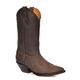 Leather Cowboy Boots Slip on Pointed Toe Calf Length Western Heels 01AR-HI Brown (UK 4)