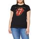 Rolling Stones Plastered Tongue Official Womens New Black Skinny Fit T Shirt, Schwarz (Black), M