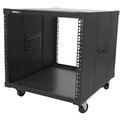 StarTech.com 4-Post 9U Mobile Open Frame Server Rack, Network Rack with Wheels, 19" Rolling Rack for Home/Office Narrow Floor Spaces, Small Data Rack for Computer/AV/IT Equipment - TAA (RK960CP)