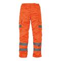 Workwear World WW118 Water Repellent Finish Hi Vis Visibility Polycotton Cargo Combat Workwear Trouser with Concealed Knee Pad Pockets (36 Reg, Orange)