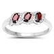 The Diamond Ring Collection: Sterling Silver Genuine Garnet and Diamond Eternity Engagement Ring (Size O)