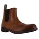 Catesby Mens Leather Wing Tip Brogues Chelsea Dealer Boots UK 9 Tan