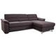 Cavadore Ecksofa Ascaro mit Longchair rechts, Boxspring-Sofa mit Bettfunktion im modernen Design, 254 x 84 x 171, Lederoptik Anthrazit