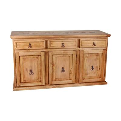 MiaMöbel Mexico Sideboard mit Marmor Massivholz Pinie Landhaus Mexiko Möbel Mexikanisch Image