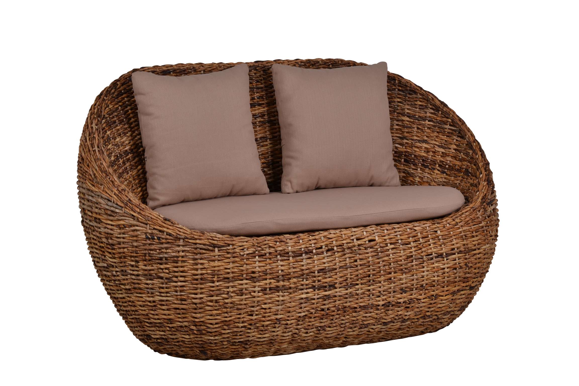 MiaMöbel Rattansofa 'Haruna' 2-Sitzer 100% Baumwolle, Bananenblatt-Geflecht Modern Image