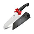 Zelite Infinity Santoku Knife | German Steel | Razor Sharp | Superb Edge Retention | Stain & Corrosion Resistant Chef Knives | Leather Sheath | Executive-Plus 7 Inches
