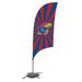 Kansas Jayhawks 7.5' Sunburst Razor Feather Stake Flag with Base