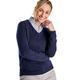 WoolOvers Ladies Cashmere and Merino V Neck Knitted Sweater Navy, XS