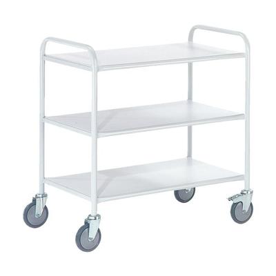 Bürowagen mit 3 Etagen grau, ROLLCART, 89x90x59 cm