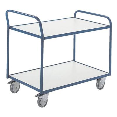 ROLLCART Tischwagen mit 2 Etagen ESD blau, 111x93x60 cm