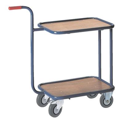 ROLLCART Griffroller mit 2 Ladeflächen blau, 90x95x50 cm