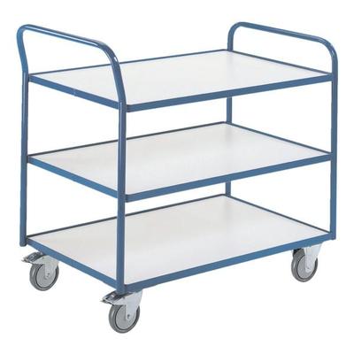 Tischwagen mit 3 Etagen ESD blau, ROLLCART, 111x93x60 cm