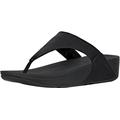 Fitflop Women's Lulu Toe Post - Leather Thong Sandals, Black Black 001, 8 UK