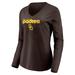 Women's Fanatics Branded Brown San Diego Padres Cooperstown Collection Wahconah Long Sleeve V-Neck T-Shirt