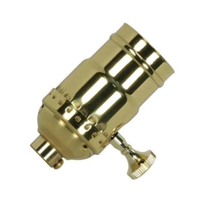 Satco 81462 - 1/8 IPS Cap Polished Brass Hi-Low Turn Knob Socket (80-1462)