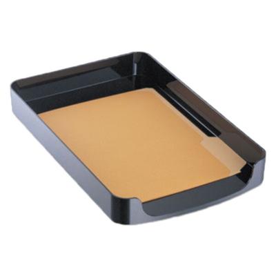 Officemate 22242 2200 Series 10 1/4" x 15 3/8" x 2" Black 1 Section Front Load Plastic Desk Tray Organizer