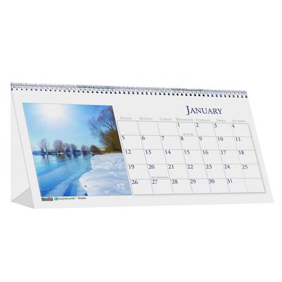House of Doolittle 3649 8 1/2" x 4 1/2" Recycled Scenic Photos Monthly January 2026 - December 2026 Desk Tent Calendar