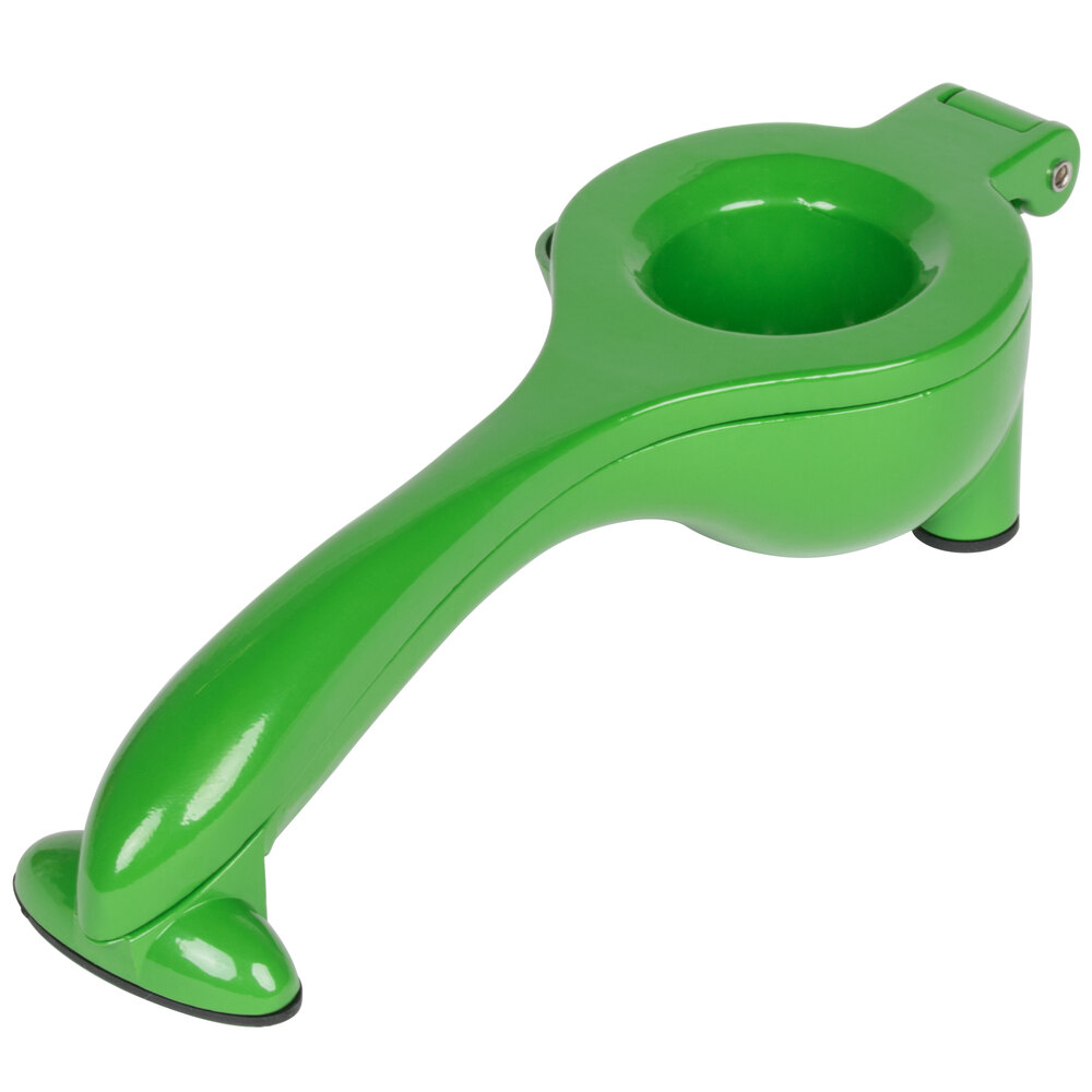 "TableCraft V119GN Handheld 10 1/4"" Zinc Alloy Lime Juicer / Squeezer"