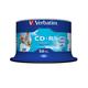 Verbatim CD-R AZO Wide Inkjet Printable 700 MB, 50er Pack Spindel, CD Rohlinge, 52-fache Brenngeschwindigkeit mit langer Lebensdauer, leere CDs bedruckbar, Audio CD Rohling