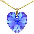Lua Joia Birthstone Necklace - September Birth Month Heart Pendant with Sapphire Crystal & Gold Chain - Anti Tarnish Jewelry Gift for Daughter, Wife, Birthday, Mother’s Day, Anniversary & Valentine’s