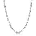 14 Carat/585 White Gold Unisex Gold Curb Chain – Width 5.50 mm Available in Various Lengths (50)