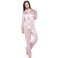 LilySilk Women's Silk Pyjama Set 22 Momme Long Sleeves Pajamas Sleepwear 100% Pure Mulberry Silk Charmeuse Rosy Pink Size 8/XS