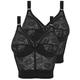 Naturana Women's Pack of 2 Longline Bra 8000 Black 38 B