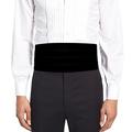 Remo Sartori Made in Italy Men's Black Velvet Cummerbund Tuxedo Belt, Four Folded (Large: Adjustable from 36'' to 44'')