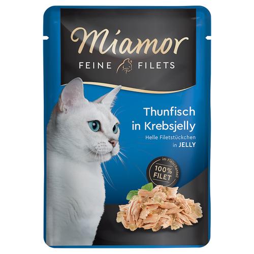 24x100g Feine Filets Thunfisch in Krebsjelly Miamor Katzenfutter nass