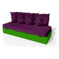 Banquette cube 200 cm + futon + coussins Vert